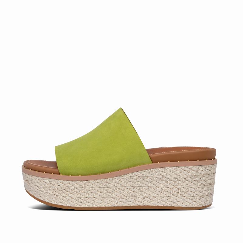 FitFlop Eloise Suede Espadrille HellGrün - FitFlop Keilsandalette Damen Schweiz [ABXD-16294]